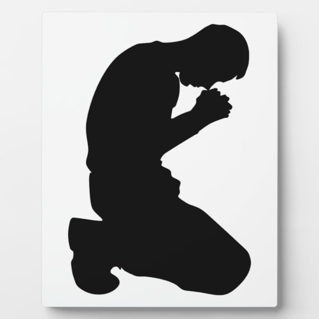 PLAQUE PHOTO UN HOMME S'ENNUYANT DANS LA PRIÈRE (Devant)