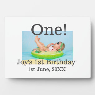 Plaque Photo Un premier anniversaire photo moderne ajouter nom 