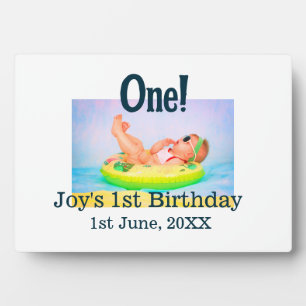 Plaque Photo Un premier anniversaire photo moderne ajouter nom 