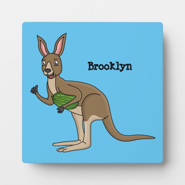Plaque Photo Une jolie illustration de kangourou australien (Devant)