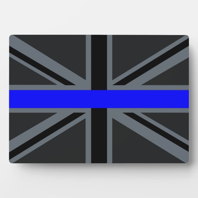 Plaque Photo Une ligne bleue mince Union Jack (Devant)