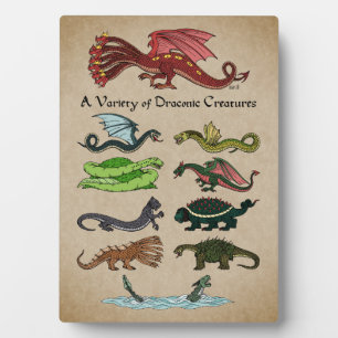Plaque Photo Une variété de créatures draconiennes