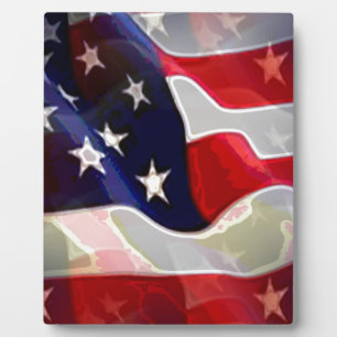 Plaque Photo US American Flag