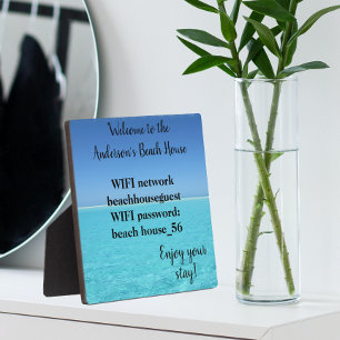 Plaque Photo Vacation Beach Accueil Informations WIFI Mot de pa