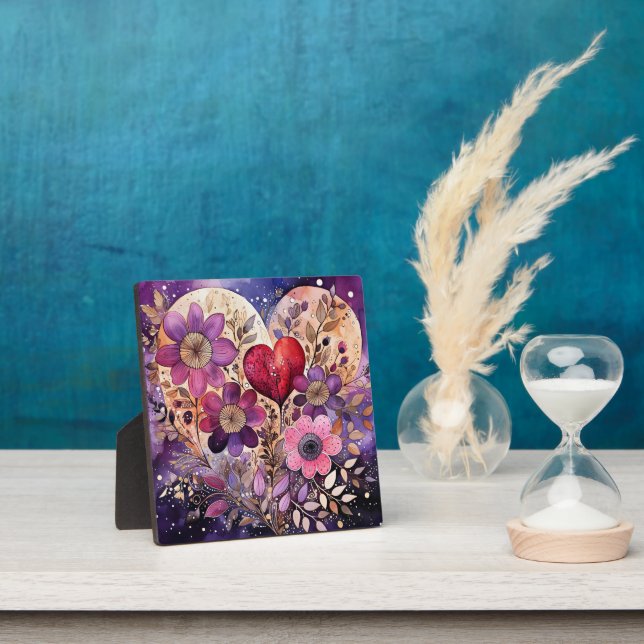 Plaque Photo Valentine Floral Heart Art (Insitu)