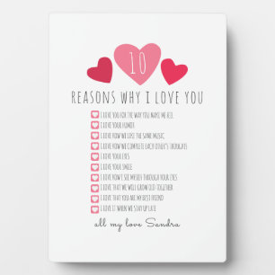 Plaque Photo valentines uniques raisons d'anniversaire Je vous 