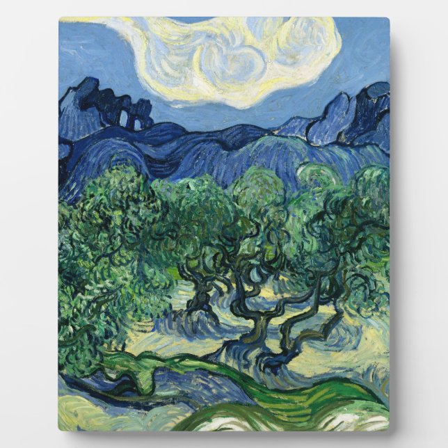 Plaque Photo Van Gogh La peinture paysagère des oliviers (Devant)