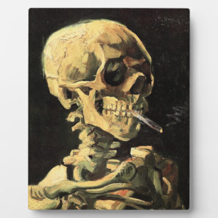 Plaque Photo Van Gogh Skull with Burning Cigarette