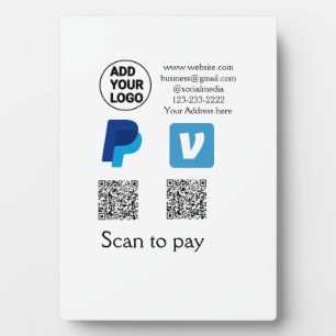 Plaque Photo Venmo paypal scan pour payer ajouter q r code logo