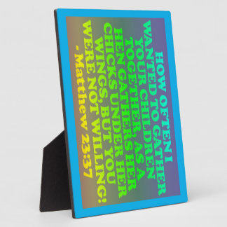 Plaque Photo verset biblique de Matthieu 23:37.