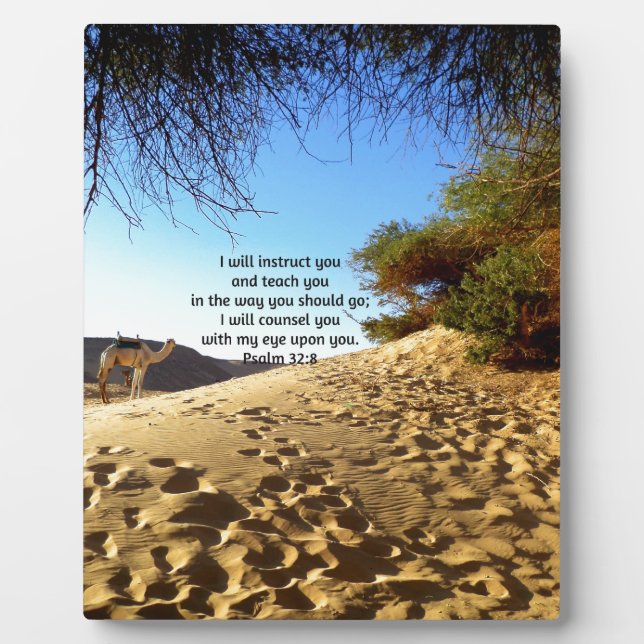 Plaque Photo Versets bibliques Citation Inspirationnelle Psaume (Devant)