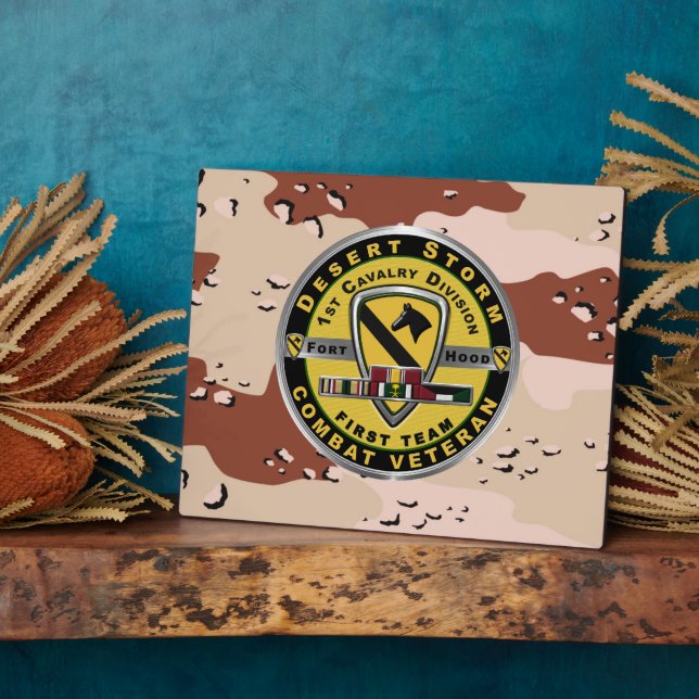 Plaque Photo Vétéran de la 1ère division de cavalerie contre la (Côté)