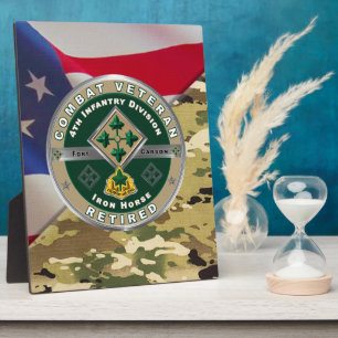 Plaque Photo Vétéran retraité de la 4e division d'infanterie