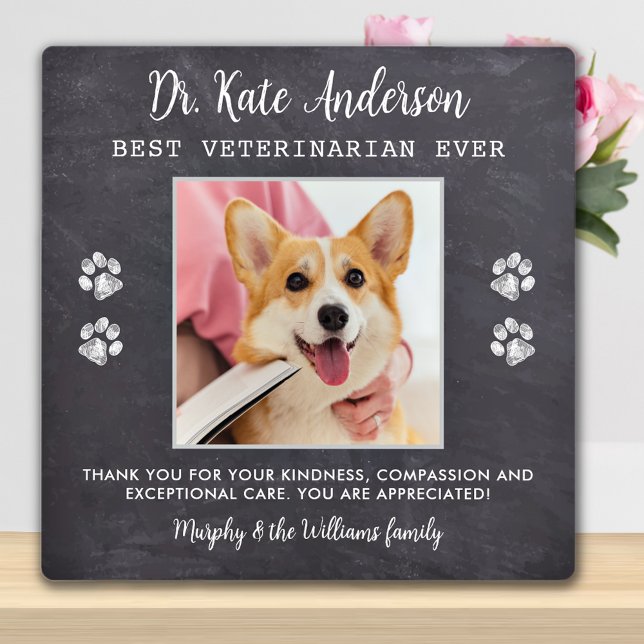 Plaque Photo Vétérinaire Merci Cadeau Personnalisé Animaux de c (Créateur téléchargé)