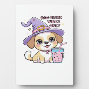 Plaque Photo Vibes Positives de Pattes Uniquement � Chien Migno