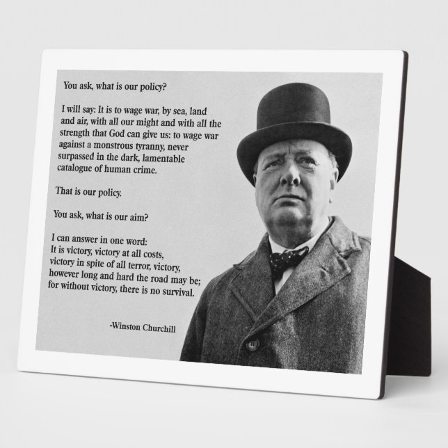 Plaque Photo Victoire de Winston Churchill (Côté)