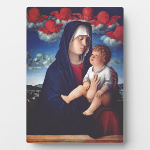 Plaque Photo Vierge Marie et Enfant Art Religieux Classique