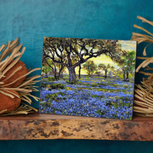 Plaque Photo Vieux chêne vivant et bleuets - Onderdonk art