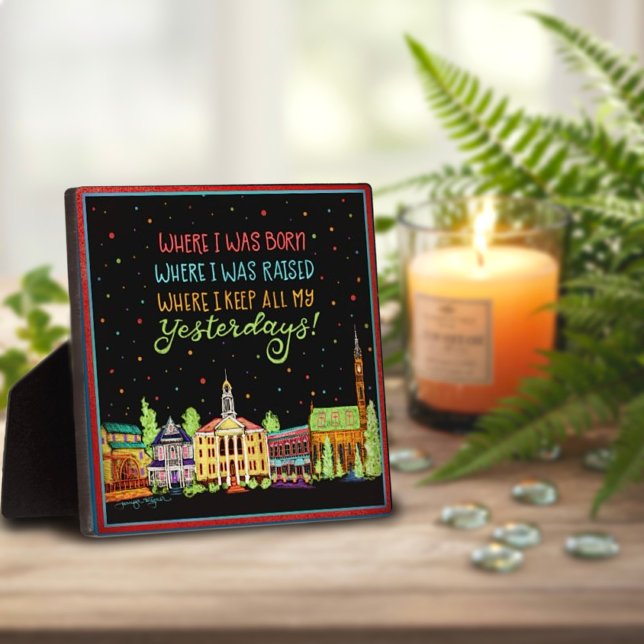 Plaque Photo Ville natale Né et élevé l'inspiritisme (Créateur téléchargé)