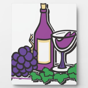Plaque Photo Vin rouge et raisins pourpres