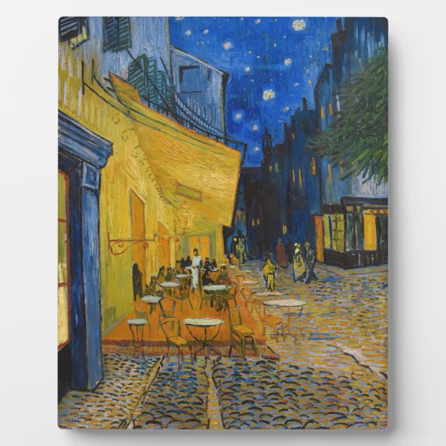Plaque Photo Vincent van Gogh - Café Terrasse en soirée (Devant)