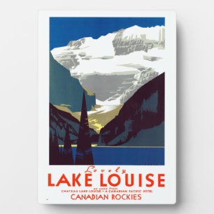 Plaque Photo Vintage Lake Louise Rockies canadiennes Alberta Po