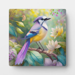 Plaque Photo Violet Tufted Jay Imaginaire Bird