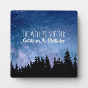 Plaque Photo Volonté de Réussir Éclipse les Obstacles Motivatio