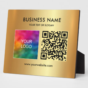 Plaque Photo Votre Logo Texte Personnalisé Code QR Glamour Faux