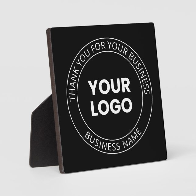 Plaque Photo Votre propre logo et message modifiable Merci (Recto)