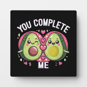 Plaque Photo Vous Me Complétez - Cute Avocado Couple