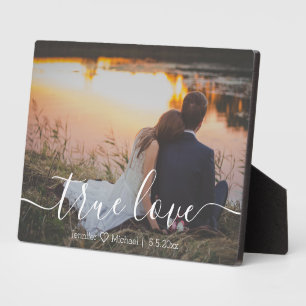 Plaque Photo vrai amour, script minimal mariage anniversaire ph