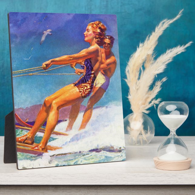 Plaque Photo Water Skier by McClelland Barclay (Côté)