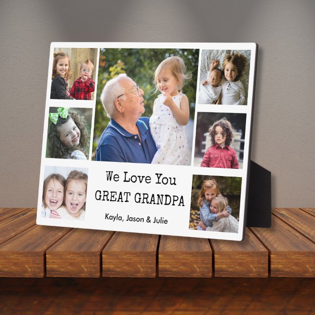 Plaque Photo We Love You Great Grand-Père 7 Photo Collage (Créateur téléchargé)