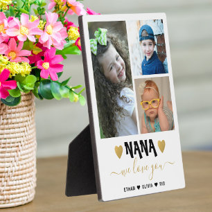 Plaque Photo We Love You Nana Grandkids 3 Photo Collage