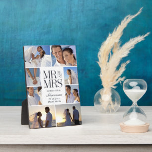 Plaque Photo Wedding Montage Custom Photo Frame - White