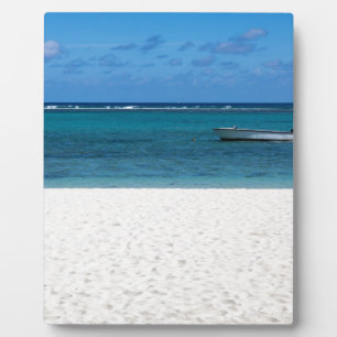 Plaque Photo White Sand beach of Malope Flac Mauritius overloo
