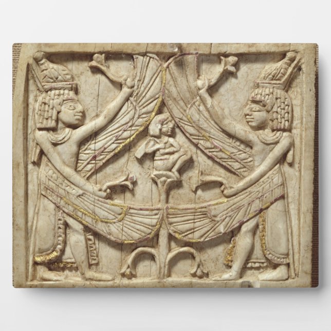 Plaque Photo Winged genii, Assyrian Period, c.750 BC (ivory) (Devant)