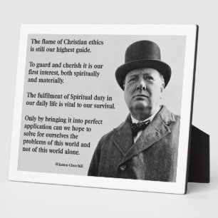 Plaque Photo Winston Churchill Christian
