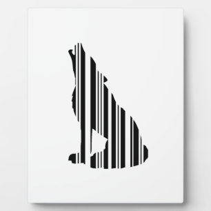 Plaque Photo WOLF BAR CODE Howl Barcode Motif Design