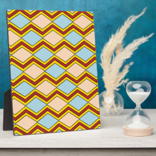 Plaque Photo Zigzags et diamants Art Abstrait