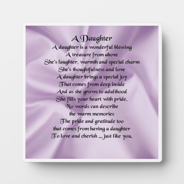 Plaque Poem Fille - Lilac Design Soie (Devant)