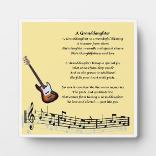 Plaque Poem Grandgirl - Design musical