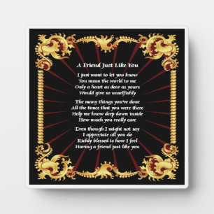 Plaque poème de l'ami - Design noir