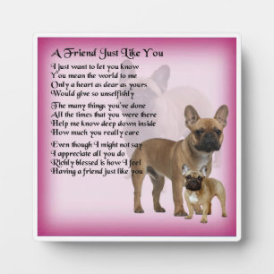 Plaque poème de l'ami - French Bulldog Design