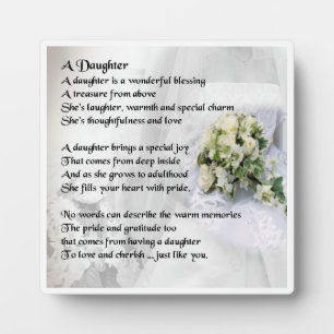 Plaque poème fille - Conception Mariage