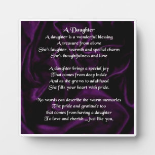 Plaque poème fille - Conception soie violette