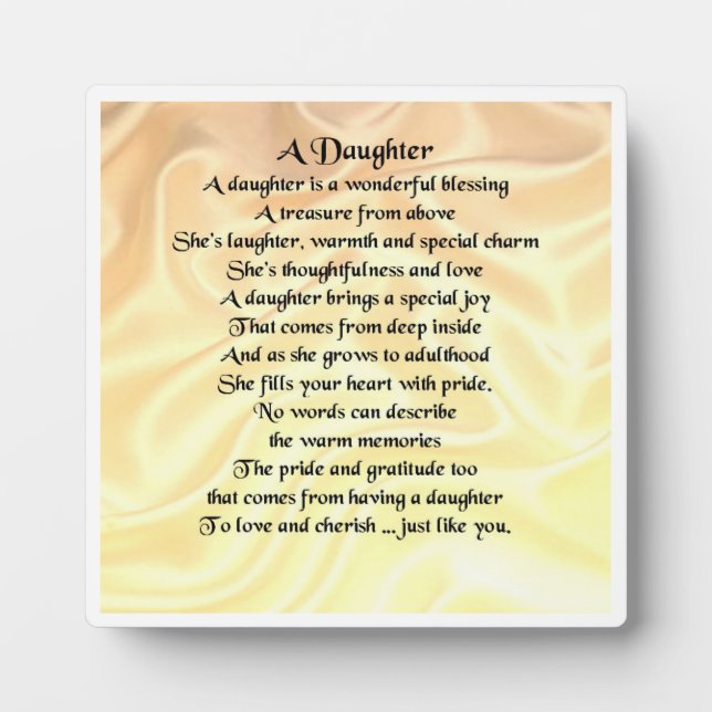 Plaque poème fille - Crème Design en soie (Devant)