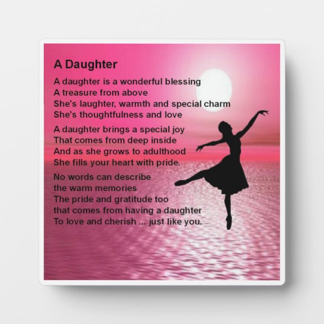 Plaque poème fille - Design Ballerina (Devant)