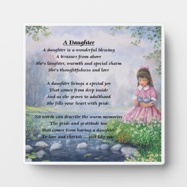 Plaque poème fille - Petite conception fille (Devant)